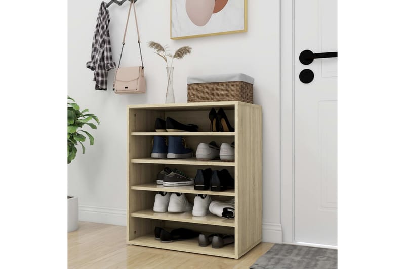 skoreol 60x35x70 cm spånplade sonoma-eg - Brun - Opbevaring - Skoopbevaring