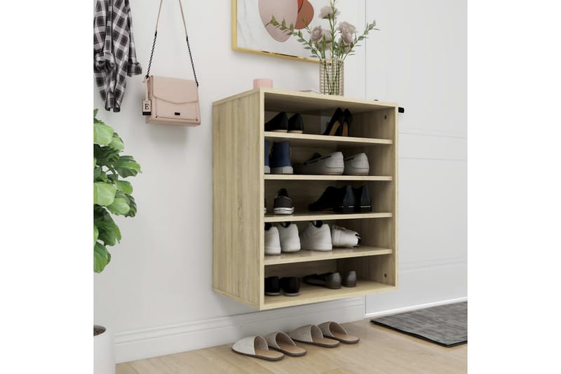 skoreol 60x35x70 cm spånplade sonoma-eg - Brun - Opbevaring - Skoopbevaring