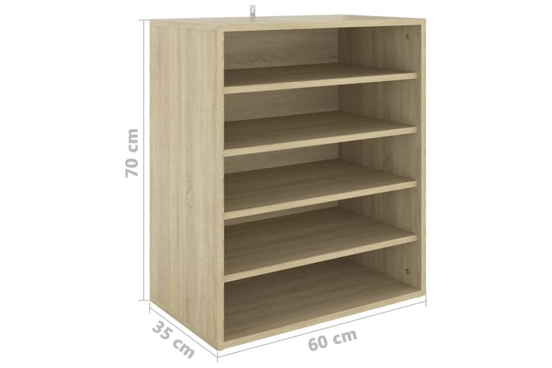 skoreol 60x35x70 cm spånplade sonoma-eg - Brun - Opbevaring - Skoopbevaring