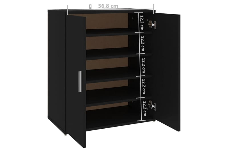 skoreol 60x35x70 cm spånplade sort - Sort - Entréopbevaring - Skoopbevaring - Skohylde