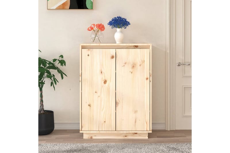 skoreol 60x35x80 cm massivt fyrretræ - Brun - Opbevaring - Skoopbevaring - Skoskab