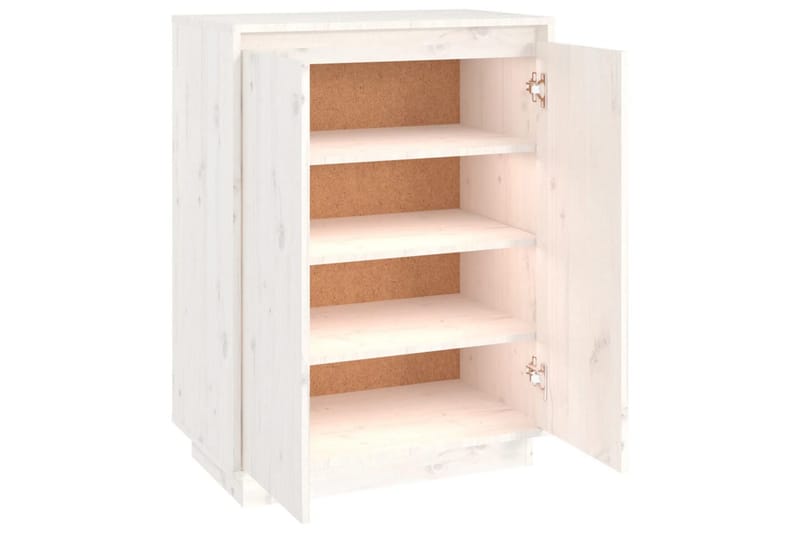 skoreol 60x35x80 cm massivt fyrretræ hvid - Hvid - Opbevaring - Skoopbevaring - Skoskab