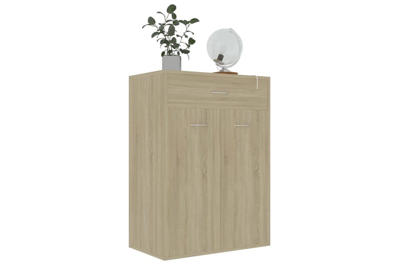 Skoreol 60x35x84 cm Spånplade Sonoma-Eg - Brun - Skoskab - Entréopbevaring - Skoopbevaring