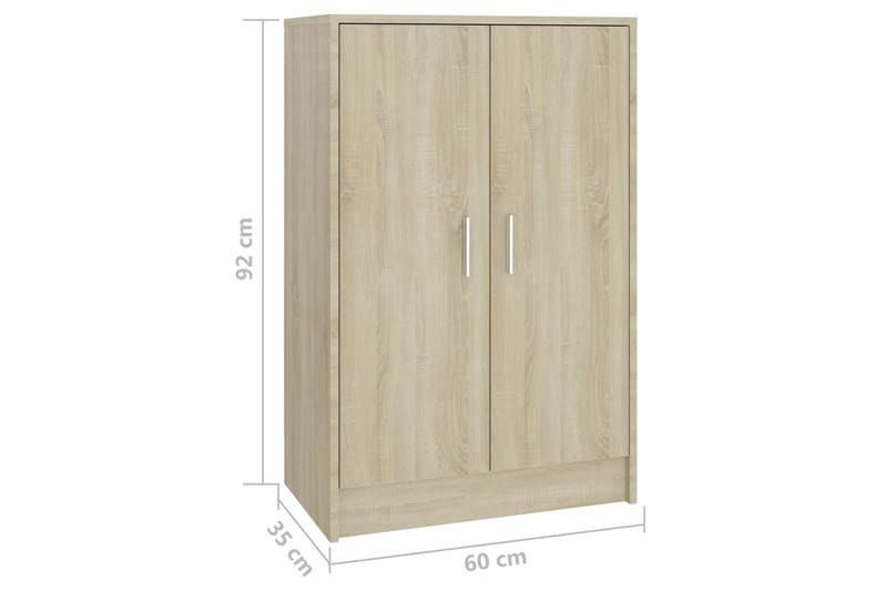 skoreol 60x35x92 cm spånplade sonoma-eg - Brun - Opbevaring - Skoopbevaring