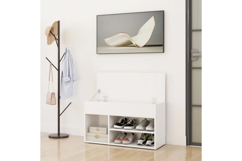 skoreol 80x30x45 cm spånplade hvid - Hvid - Opbevaring - Skoopbevaring - Skoskab