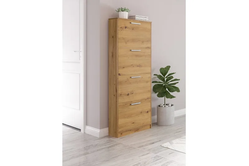 Skoreol Bill 55x21x157 cm, Natur - 55x21x157 cm, Natur - Opbevaring - Skoopbevaring - Skoskab