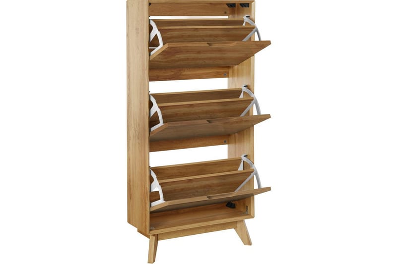 Skoreol Ezra 3 flapper 60x24x125 cm, Wotan Eg - 60x24x125 cm, Wotan Eg - Opbevaring - Skoopbevaring - Skoskab