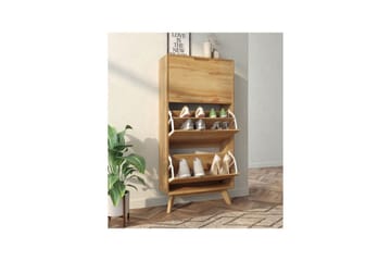 Skoreol Ezra 3 flapper 60x24x125 cm, Wotan Eg - 60x24x125 cm, Wotan Eg - Opbevaring - Skoopbevaring