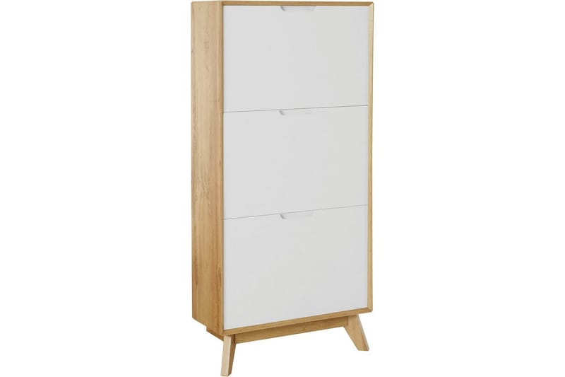 Skoreol Ezra 3 flapper 60x24x125 cm, Wotan Eg/Hvid - 60x24x125 cm, Wotan Eg/Hvid - Opbevaring - Skoopbevaring - Skoskab