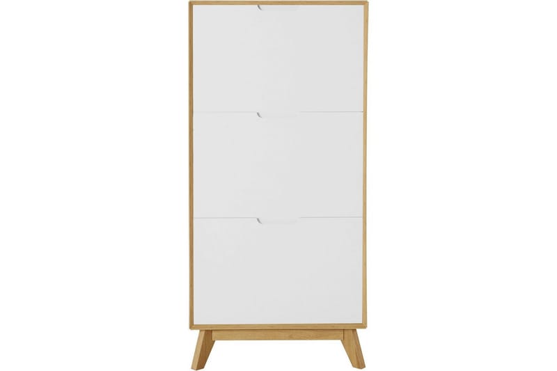 Skoreol Ezra 3 flapper 60x24x125 cm, Wotan Eg/Hvid - 60x24x125 cm, Wotan Eg/Hvid - Opbevaring - Skoopbevaring - Skoskab