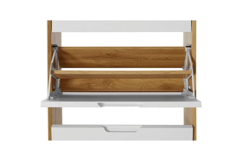 Skoreol Ezra 3 flapper 60x24x125 cm, Wotan Eg/Hvid - 60x24x125 cm, Wotan Eg/Hvid - Opbevaring - Skoopbevaring - Skoskab