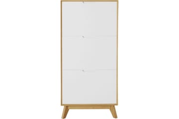Skoreol Ezra 3 flapper 60x24x125 cm, Wotan Eg/Hvid - 60x24x125 cm, Wotan Eg/Hvid - Opbevaring - Skoopbevaring