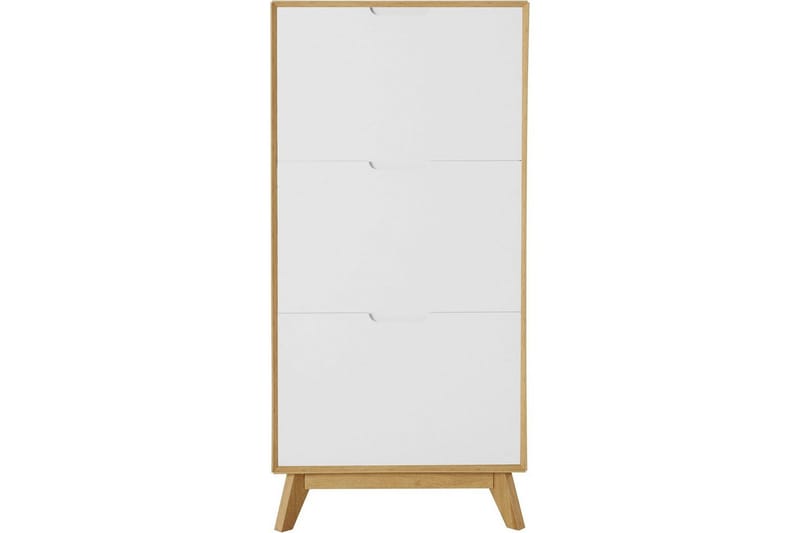 Skoreol Ezra 3 flapper 60x24x125 cm, Wotan Eg/Hvid - 60x24x125 cm, Wotan Eg/Hvid - Opbevaring - Skoopbevaring
