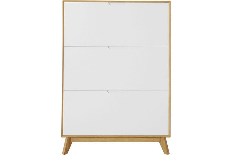 Skoreol Ezra 3 flapper 89x24x125 cm, Wotan Eg/Hvid - 89x24x125 cm, Wotan Eg/Hvid - Opbevaring - Skoopbevaring - Skoskab