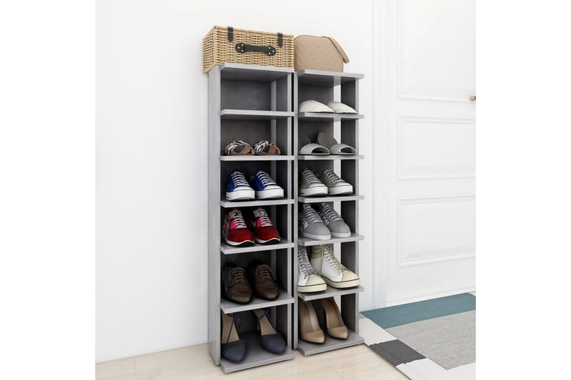 skoreoler 2 stk. 25x27x102 cm betongrå - Grå - Opbevaring - Skoopbevaring