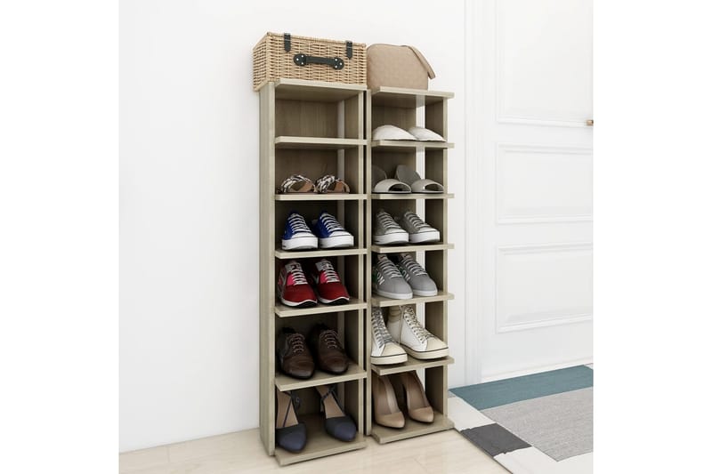 skoreoler 2 stk. 25x27x102 cm sonoma-eg - Brun - Opbevaring - Skoopbevaring