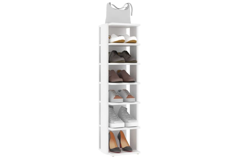 skoreoler 2 stk. 25x27x102 cm spånplade hvid - Hvid - Opbevaring - Skoopbevaring