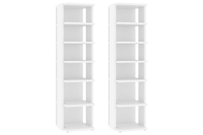 skoreoler 2 stk. 25x27x102 cm spånplade hvid - Hvid - Opbevaring - Skoopbevaring