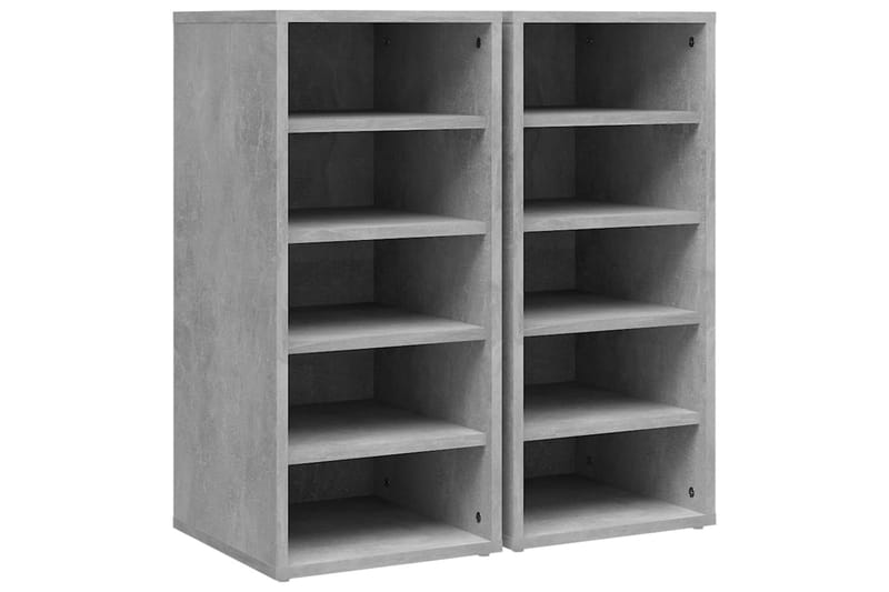 skoreoler 2 stk. 31,5x35x70 cm spånplade betongrå - Grå - Opbevaring - Skoopbevaring