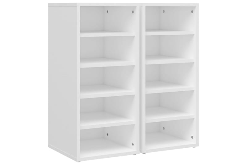 skoreoler 2 stk. 31,5x35x70 cm spånplade hvid - Hvid - Opbevaring - Skoopbevaring
