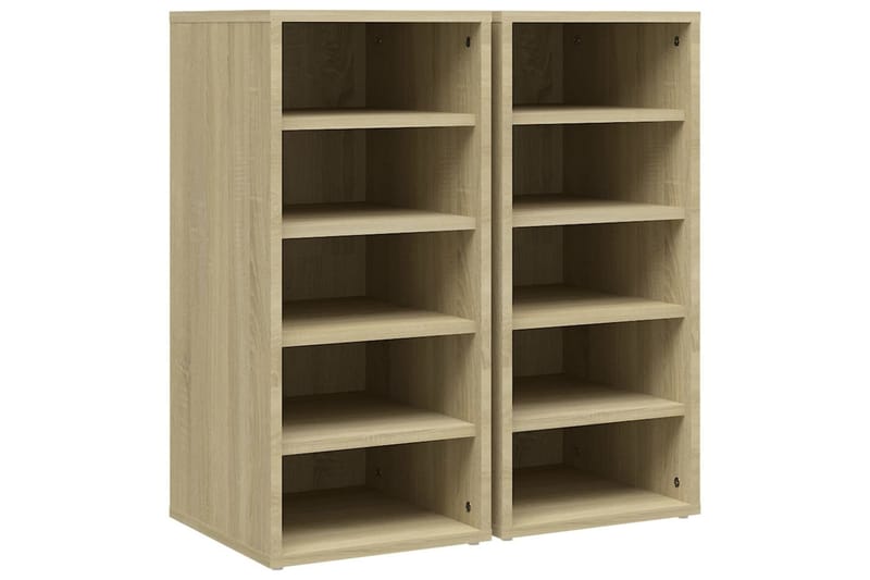 skoreoler 2 stk. 31,5x35x70 cm spånplade sonoma-eg - Brun - Opbevaring - Skoopbevaring