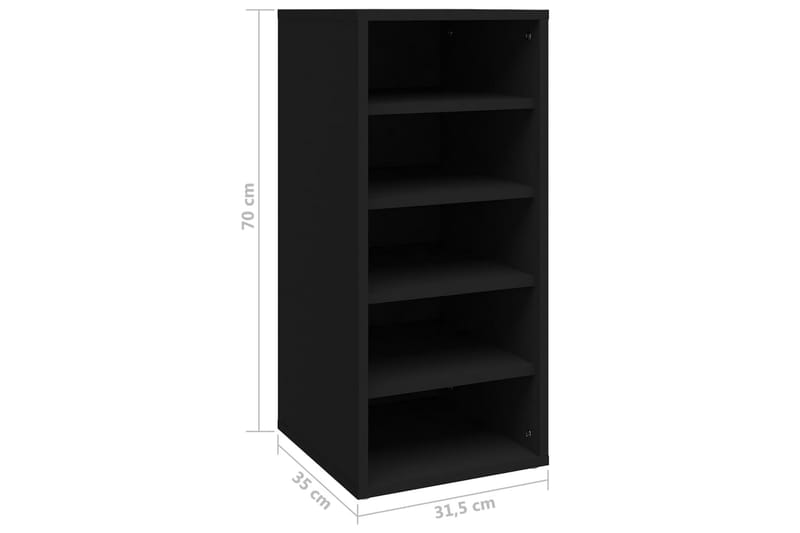 skoreoler 2 stk. 31,5x35x70 cm spånplade sort - Sort - Entréopbevaring - Skoopbevaring - Skohylde