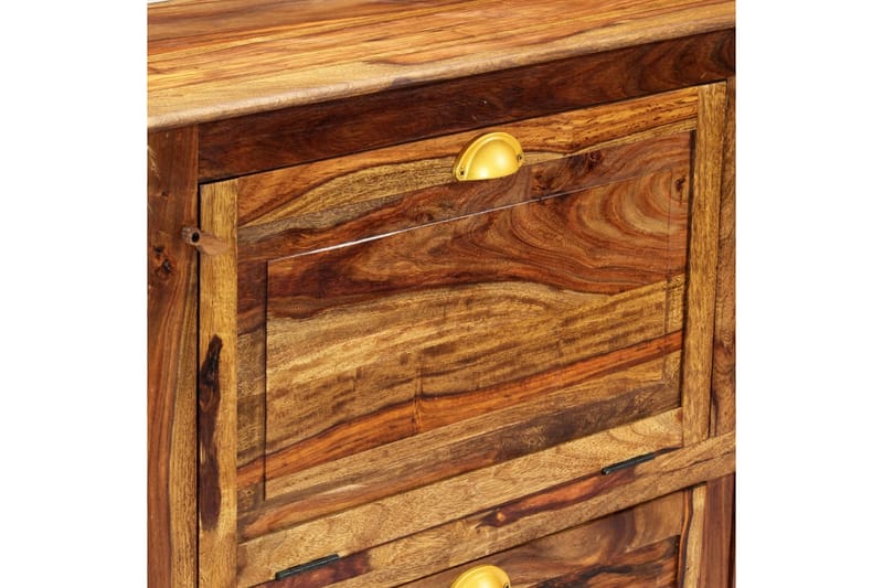 Skoskab 140 X 35 X 90 Cm Massivt Sheeshamtræ - Brun - Opbevaring - Skoopbevaring - Skoskab
