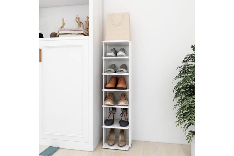 skoskab 25x27x102 cm spånplade hvid - Hvid - Opbevaring - Skoopbevaring - Skoskab