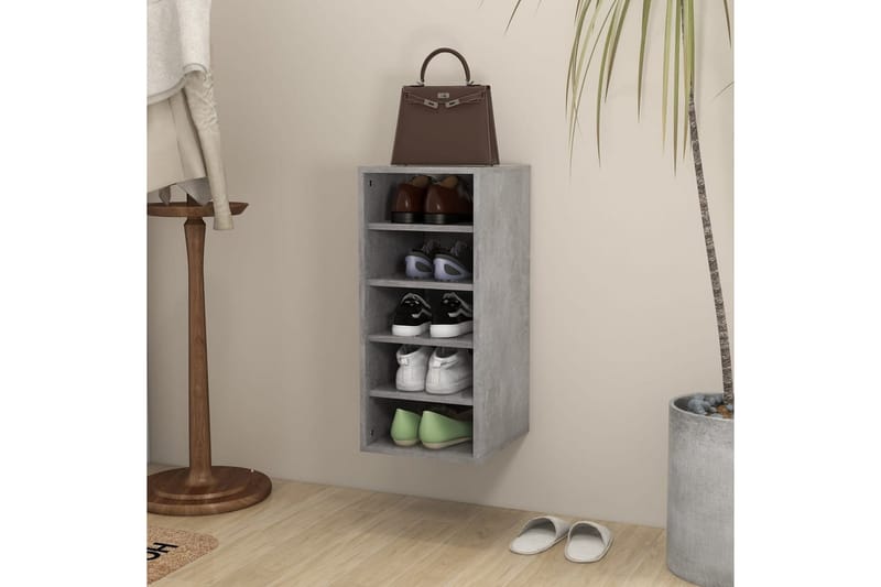 skoskab 31,5x35x70 cm spånplade betongrå - Grå - Opbevaring - Skoopbevaring