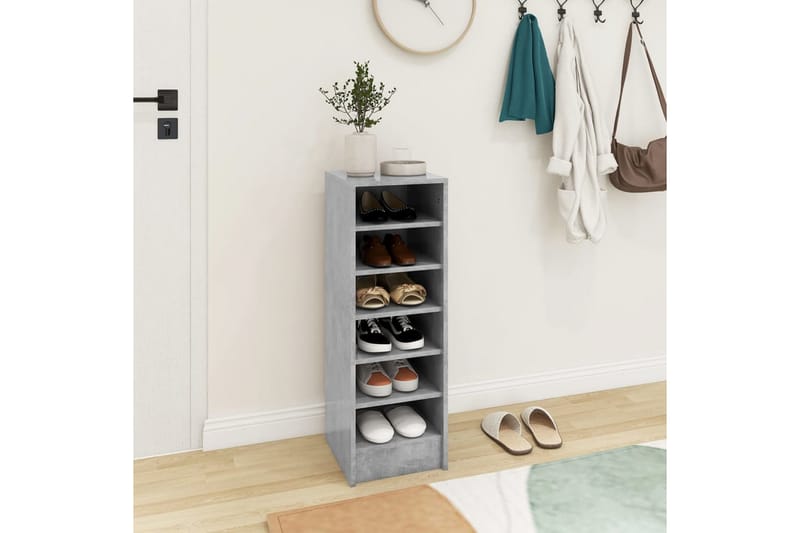 skoskab 31,5x35x90 cm spånplade betongrå - Grå - Opbevaring - Skoopbevaring