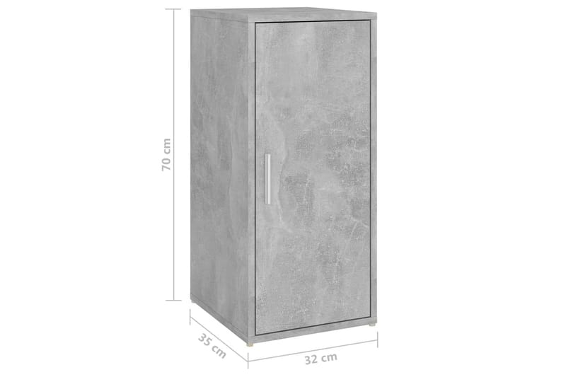 skoskab 32x35x70 cm spånplade betongrå - Grå - Skoskab - Entréopbevaring - Skoopbevaring