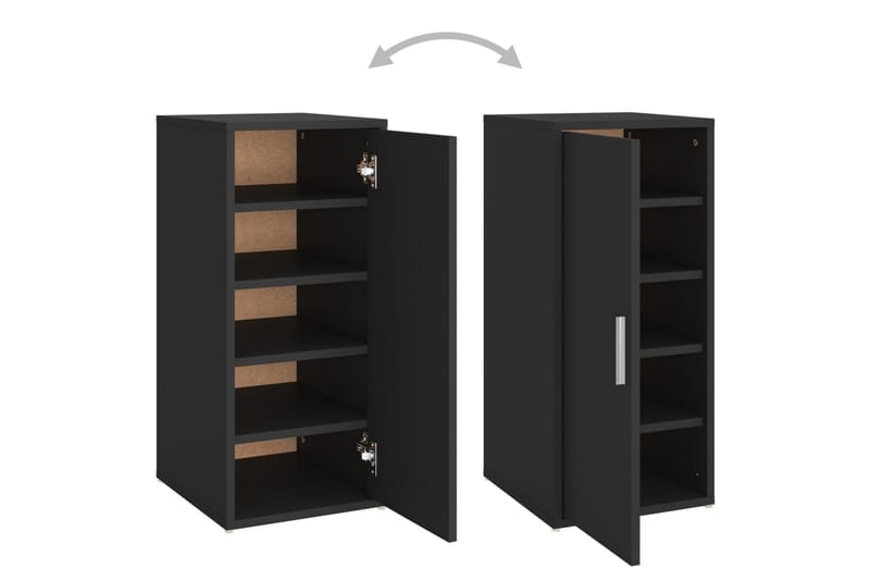 skoskab 32x35x70 cm spånplade sort - Sort - Opbevaring - Skoopbevaring - Skoskab