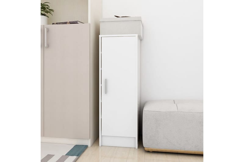 skoskab 32x35x92 cm spånplade hvid højglans - Hvid - Opbevaring - Skoopbevaring