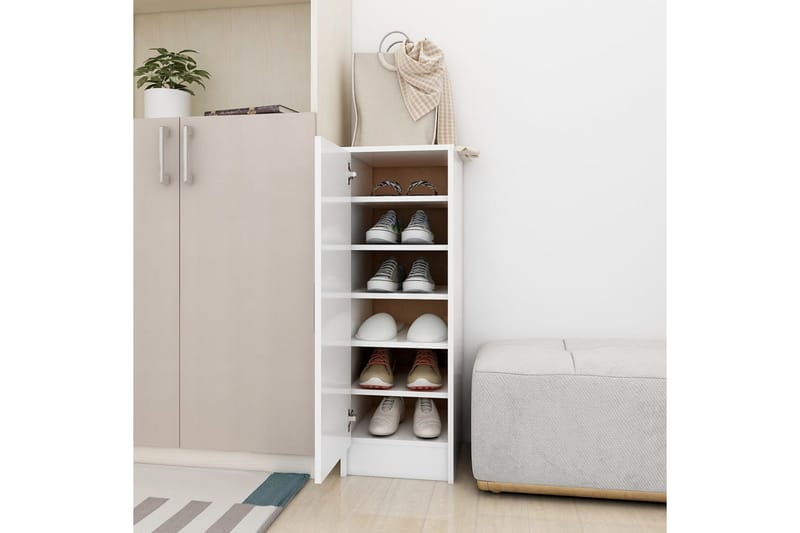 skoskab 32x35x92 cm spånplade hvid - Hvid - Opbevaring - Skoopbevaring