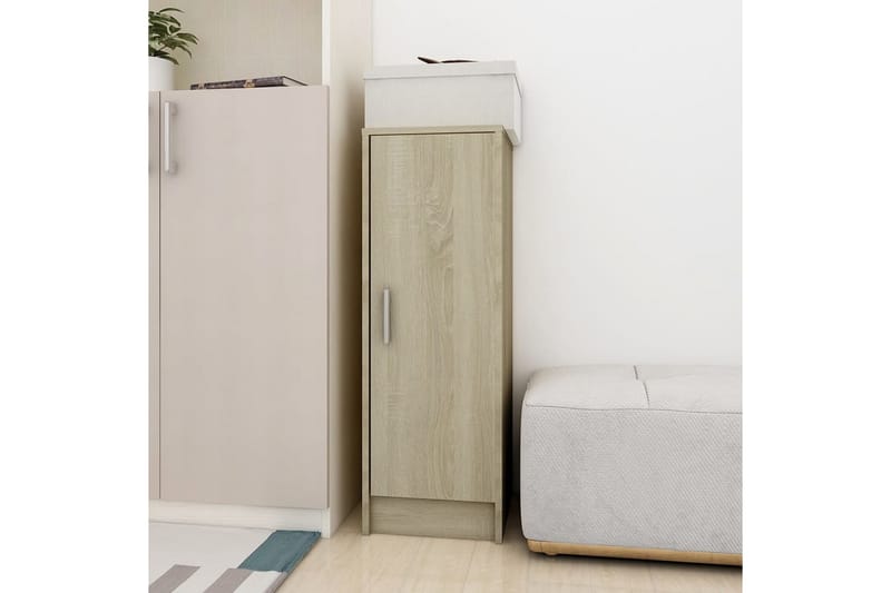 skoskab 32x35x92 cm spånplade sonoma-eg - Brun - Opbevaring - Skoopbevaring