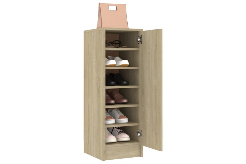 skoskab 32x35x92 cm spånplade sonoma-eg - Brun - Entréopbevaring - Skoopbevaring - Skohylde