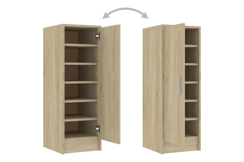 skoskab 32x35x92 cm spånplade sonoma-eg - Brun - Opbevaring - Skoopbevaring