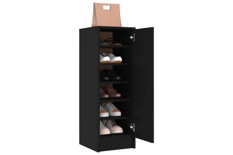 skoskab 32x35x92 cm spånplade sort - Sort - Entréopbevaring - Skoopbevaring - Skohylde