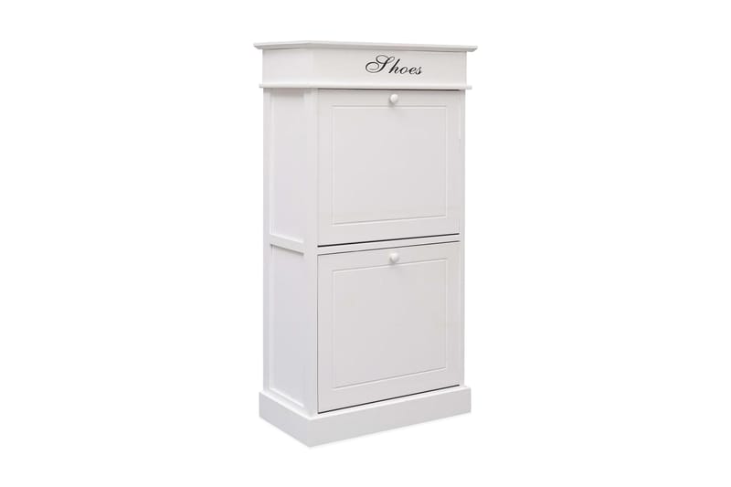 Skoskab 50 X 28 X 98 Cm Kejsertræ Hvid - Hvid - Opbevaring - Skoopbevaring - Skoskab