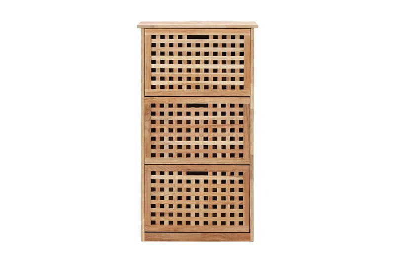 Skoskab 55 X 20 X 104 Cm Massivt Valnøddetræ - Brun - Opbevaring - Skoopbevaring - Skoskab
