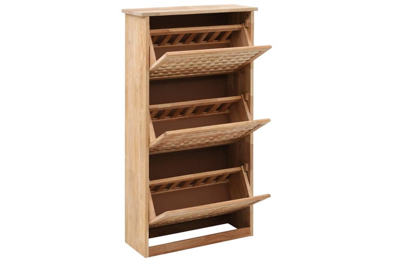 Skoskab 55 X 20 X 104 Cm Massivt Valnøddetræ - Brun - Opbevaring - Skoopbevaring - Skoskab