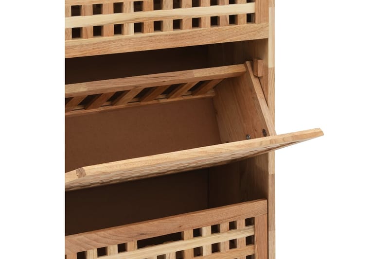 Skoskab 55 X 20 X 104 Cm Massivt Valnøddetræ - Brun - Opbevaring - Skoopbevaring - Skoskab