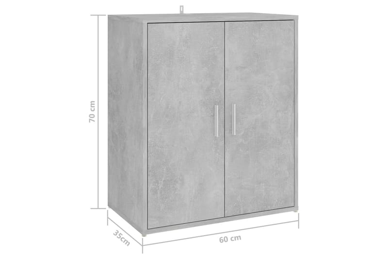 skoskab 60x35x70 cm spånplade betongrå - Grå - Opbevaring - Skoopbevaring