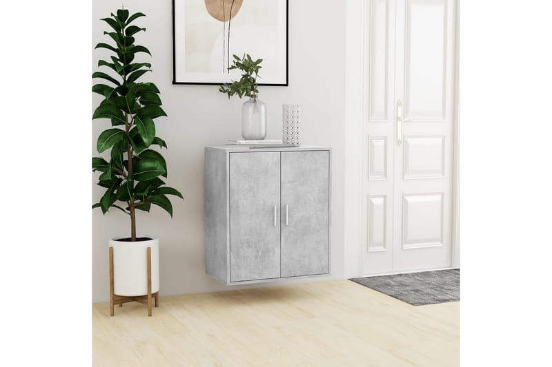 skoskab 60x35x70 cm spånplade betongrå - Grå - Opbevaring - Skoopbevaring
