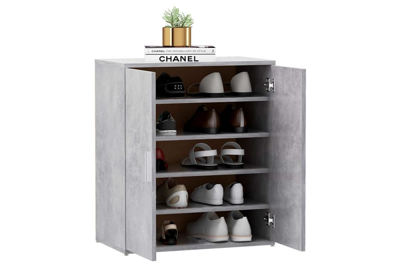 skoskab 60x35x70 cm spånplade betongrå - Grå - Opbevaring - Skoopbevaring