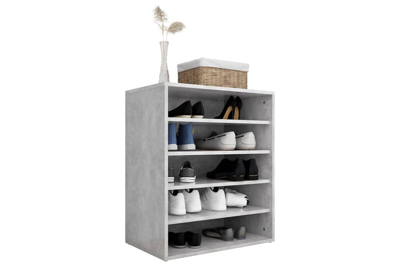 skoskab 60x35x70 cm spånplade betongrå - Grå - Opbevaring - Skoopbevaring