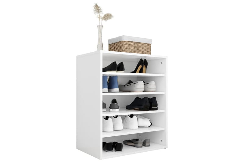 skoskab 60x35x70 cm spånplade hvid højglans - Hvid - Opbevaring - Skoopbevaring