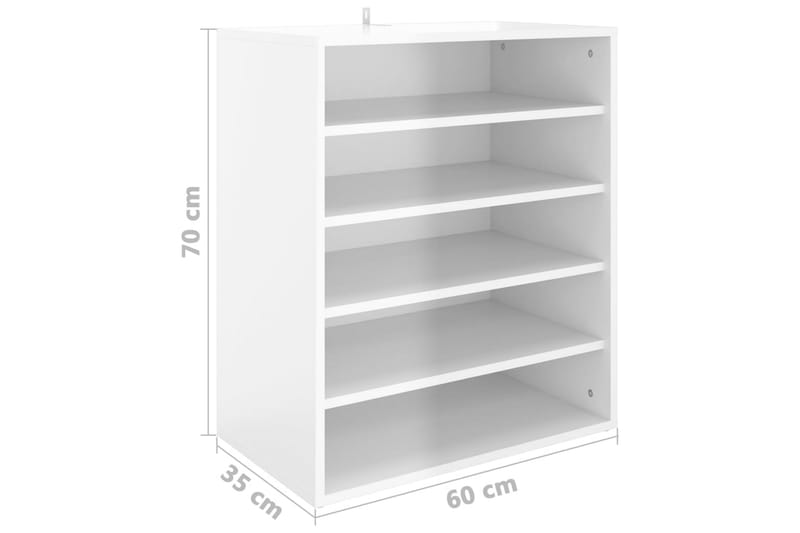 skoskab 60x35x70 cm spånplade hvid højglans - Hvid - Opbevaring - Skoopbevaring