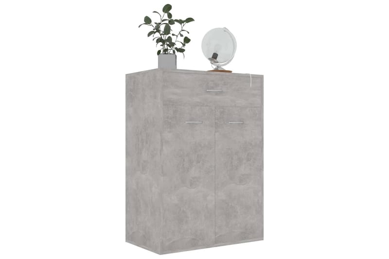 Skoskab 60x35x84 cm Spånplade Betongrå - Grå - Opbevaring - Skoopbevaring - Skoskab