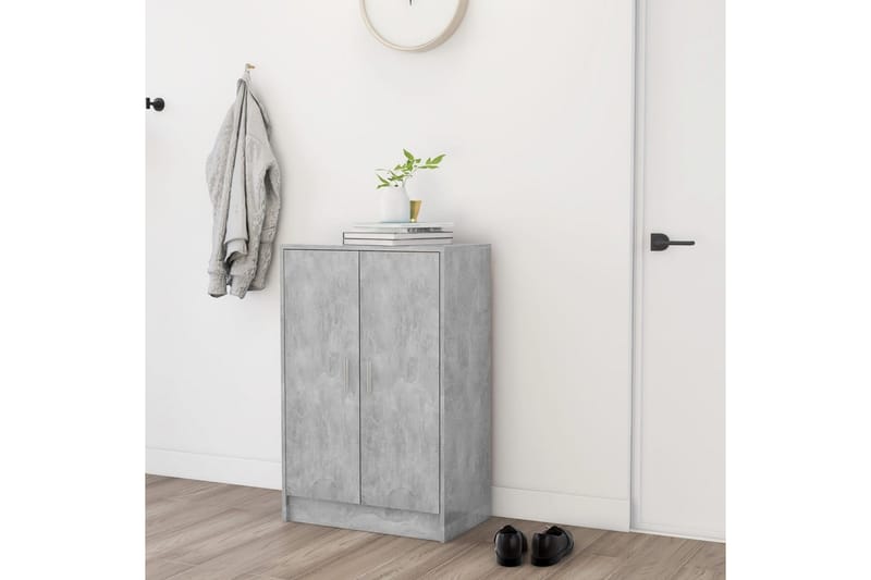 skoskab 60x35x92 cm spånplade betongrå - Grå - Opbevaring - Skoopbevaring